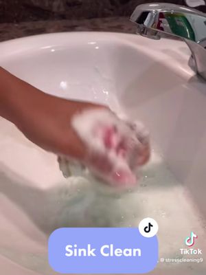 A post by @stresscleaning9 on TikTok caption: Sink clean Repost! #cleaningasmr #CleanTok #scrubbing #cleaningtherapy4u #cleaningtiktok #stresscleaning9