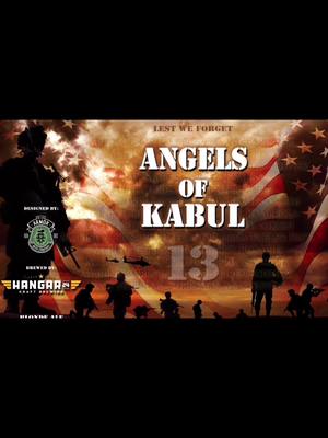 A post by @_bass_fishing on TikTok caption: Beer honoring our 13 service members ❤️🤍💙 @hangar24brewing #supportourtroops #beer #usa #letsgobrandon #13 #bar #cheers #neverforget #trending