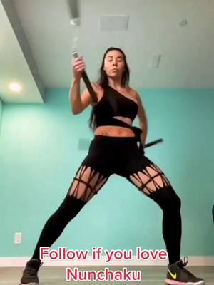 A post by @nunchucku_worldwide on TikTok caption: Follow for more #nunchaku #nunchuck #nunchakugirl #taekwondo #martialarts #muaythai #karate #prettygirls