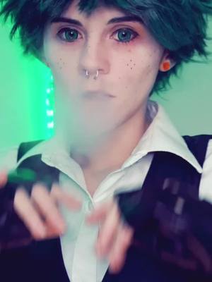 A post by @cosmiccrush on TikTok caption: Put on a happy face! 🙃 || #Deku #VillianDeku #MHA #MyHeroAcademia #Cosplay #VillainAu