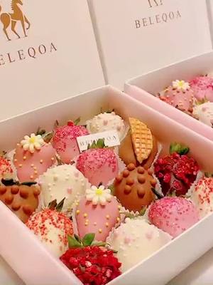 A post by @yummystar on TikTok caption: #🍓 #sweet #chocolate #strawberry #dessert #patisserie #candy #halloween #FoodLover #pink #pinkfood #straberrychocolatecover