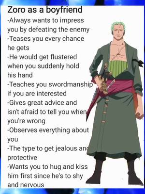 A post by @sakusa_sanitizer10 on TikTok caption: #zoro #zorororonoa #onepiece #bf #boyfriend