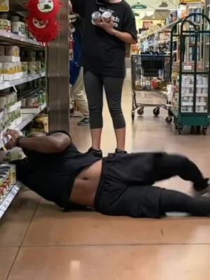 A post by @slingshot_aniky on TikTok caption: what bit this man in the supermarket?#supermarket #bit #whathappens