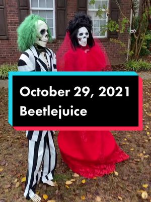 A post by @bobscary on TikTok caption: Beetlejuice, Beetlejuice, BEETLEJUICE! #tiktokhalloween #beetlejuice #spooky