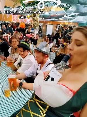 A post by @toni_1606 on TikTok caption: Haha Oktoberfest meets Halloween meets party tricks 😂 #halloween #fyp #fypage #spooky #spookyseason #oktoberfest #drink #party #partytrick #bounce