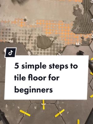 A post by @artandstef on TikTok caption: #floortiling #remodel #DIY #bathroomremodel #TheHarderTheyFall