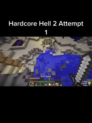 A post by @landeyon on TikTok caption: Hardcore hell 2 attempt 1 #Minecraft