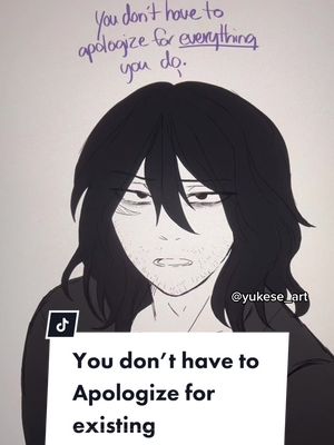 A post by @yukese_art on TikTok caption: “You dont have to apologize for existing.” #aizawa #aizawashouta #aizawashota #eraserhead #mha #bnha #myheroacademia #bokunoheroacademia