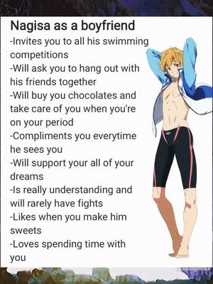 A post by @sakusa_sanitizer10 on TikTok caption: #nagisa #nagisahazuki #free #bf #boyfriend #anime #fypシ