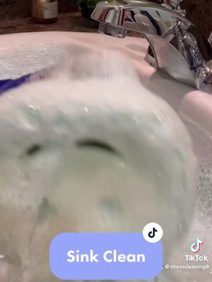 A post by @stresscleaning9 on TikTok caption: Sink Clean Repost! #cleaningasmr #CleanTok #scrubbing #cleaningtherapy4u #cleaningtiktok #stresscleaning9 #cleaning #asmr #satisfyingsounds