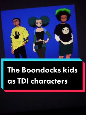 A post by @thegirlwiththecrayon on TikTok caption: #theboondocks #totaldramaisland #tdi #duncan #gwen #trent #freeman #huey #riley #jazmine #fyp #4u #cartoon #cartoonnetwork #chrismclean #totaldrama