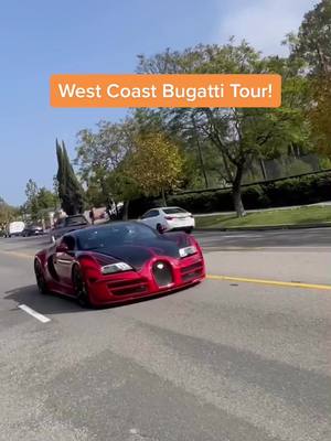 A post by @lacarspotter on TikTok caption: West Coast Bugatti Tour #bugatti #veyron #bugattichiron #foryou #fyp #sheesh #money #rich #baller #bugattiveyron #california #cars #carsoftiktok #hypercar #money #chironpursport #beverlyhills