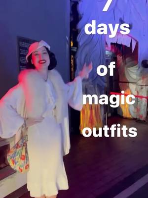 A post by @steffi_kay on TikTok caption: Which outfit is your favourite? 🥰 I performed every day of Halloween week at the #MagicCastle in #Hollywood this year 💜 #1920s #1930s  #1940s