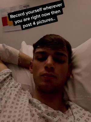 A post by @jxshuacarter on TikTok caption: Can you tell I’m bored? #hospital