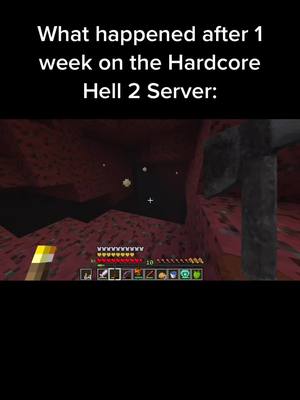 A post by @landeyon on TikTok caption: Progress after 1 week in the Hardcore Hell 2 server for everybody saying its impossible