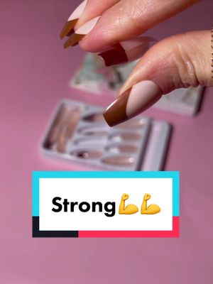 A post by @shopvibenails on TikTok caption: All my nails have reinforced tips to prevent breakage & bending when you’re wearing them!💪💅 #nailgame#naillove#lovenails#frenchmanicure#quicknails#fastnails