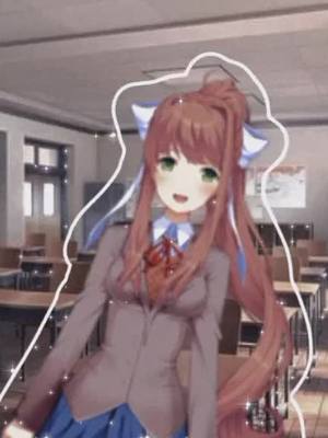 A post by @bgnsidnx on TikTok caption: Яндекс съел качество спрайтов>:0 грр #DDLC #ddlcmonika #ddlcyuri #ddlcsaiori #ddlcnatsuki