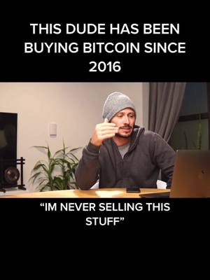 A post by @blockchainceo on TikTok caption: Buying Bitcoin since 2016😰 Now he has a million dollar portfolio 📈 #GiveWithAllYourHeart #crypto #investing #fyp #bitcoin