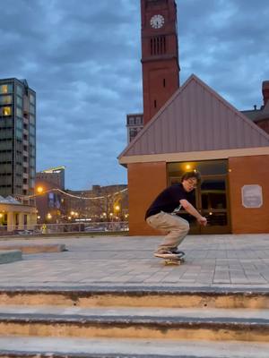 A post by @andre.jefferson_ on TikTok caption: Cuppa tricks on the stairs #skateboarding #fyp #indianapolis #panamplaza