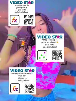 A post by @coloringhelpss.bu on TikTok caption: QR CODES FOR VIDEOSTAR (FOR THE XMAS COLORING)