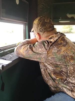 A post by @ohsheila4108 on TikTok caption: seeing nothing during the hunt...  #deer #hunt #hunter #deerhunter #hubby #camo