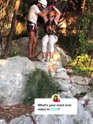 A post by @mares1985 on TikTok caption: Answer @im_siowei TT removed this before but this was my first time zip lining & I may never try again🤣🤣🤣#ziplinefail #nothurt #didnotsue #funny