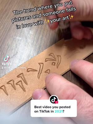 A post by @luke_leathercrafting on TikTok caption: Answer @TikTok  1 of the 2 viral videos I've ever had lol. Big thank you to all 5886 people following me! #leathercraft #skyrim #leatherart #fantasy