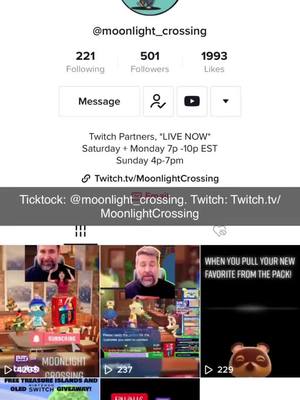 A post by @hopeinchrist77 on TikTok caption: Hey this is @blondiej077 on twitch would like for all my followers to follow my bestie @moonlight_crossing on here and on Twitch have a nice day stay warm and safe God Bless you all #foloolowmyfriend #follow4follow💕 #animalcrossingnewhorizons