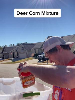 A post by @thecamocartel on TikTok caption: A deer corn mixture I started to use #hunting #deer #whitetail #Outdoors #thecamocartel #huntingseason  #moneysavingtips #LifeHack