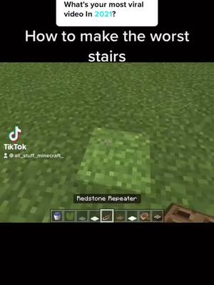 A post by @all_stuff_minecraft_ on TikTok caption: Answer @im_siowei #fypシ #Minecraft #useless #stair #staircase