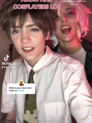 A post by @fishufishu on TikTok caption: Answer @im_siowei This was my most viewed and honestly that’s okay 🤦🏻 #dr2 #danganronpacosplay