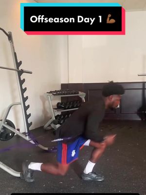 A post by @legendre28 on TikTok caption: Off-season day 1 leg day 💪🏾 #football #offseason #train