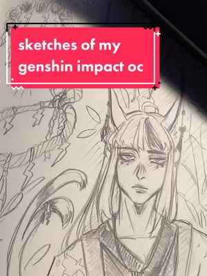 A post by @shxro7 on TikTok caption: @Sandra 🌸 made his twin😈 #genshin #GenshinImpact #genshinimpactoc #genshinimpactocs #anime #manga #sketchbook #sketch #catboy #cat #boy #mihoyo #art