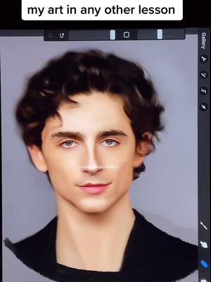 A post by @annabelleelizabethart on TikTok caption: copy link if you want to see the timelapse! 😇 can you guess who it is? 💛 #timotheechalamet #art #arttok #drawing #portrait #tchalamet