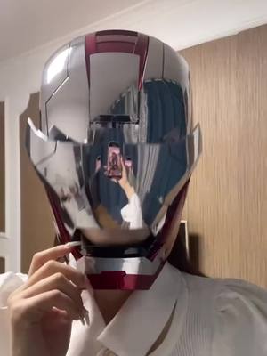 A post by @mjfan.shop on TikTok caption: Super Hero Collection Model Wearable Chinese  & English Voice Control Deformation Iron Man MK5 Helmet Spot Goods  Children Toys#mk5#Iron Man Helmet