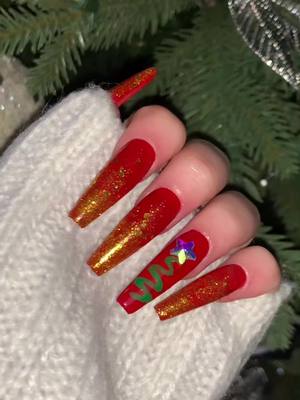 A post by @nailsbybbkay on TikTok caption: Lil bit of Christmas sparkle ✨ @modelonesofficial #nails #nailsartvideos #nailtutorial #nailsoftiktok #foryoupage #fypシ #foryou