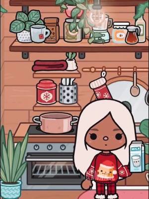 A post by @tblwnovalee on TikTok caption: ˚୨୧🌲⋆｡ » making hot chocolate! ❅❞ #tocasnova #tblwpoppy #tblwnovalee #aesthetic #fy #tocaboca #christmas