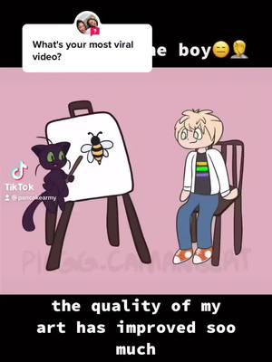 A post by @ampzura on TikTok caption: Answer @itstony029  interesting to look back on imo #fy #miraculous #miraculousladybug #kwami #plagg #ladynoir #chatnoir #adrien #meow #cat #marichat