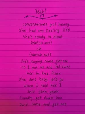 A post by @lyrics2help on TikTok caption: yeah! <3 #fyp #foryou #lyrics #4u