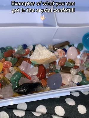 A post by @jewellery_xoo on TikTok caption: #crystalconfetti #crystalchips #geodes #minitumbles #confetti #tumbles #fyp #crystals #crystal #fyppppppppppppppppppppppp