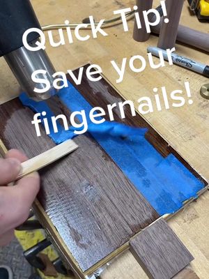 A post by @designedwithpurpose on TikTok caption: Stop clawing at your tape. Use this Easy way to remove most kinds of tape! #designedwithpurpose #tricksofthetrade #peel #howto #tips #satisfying #wood