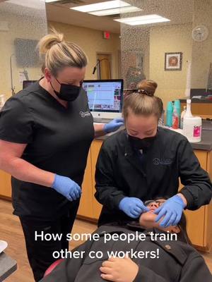 A post by @crystalsessoms3 on TikTok caption: Anyone have training like this? 🤷🏼‍♀️ #dentalassistant #orthodontist #fyp