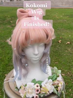 A post by @kotoris.birb on TikTok caption: I cant wait to cosplay Kokomi soon!! Her cos ls on the way ahh :D I just wanted to share my current progress  #kokomi #genshin #wigstyling #kokomicosplay