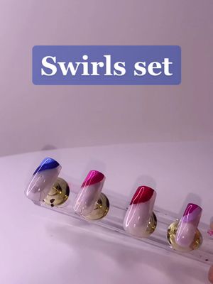 A post by @shop.nailsbyhailey on TikTok caption: Swirls set 🌀 #nailinspo #pressonnails #nails #nailsupply #nailtutorial