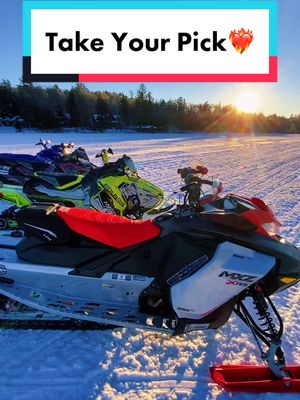 A post by @upstatesledders on TikTok caption: 🔥❄️Which Unit You Taking?❄️🔥 #snowmobile #winter #life #upstatesledders #brands #views #foryoupage #viral #foryou #fyp