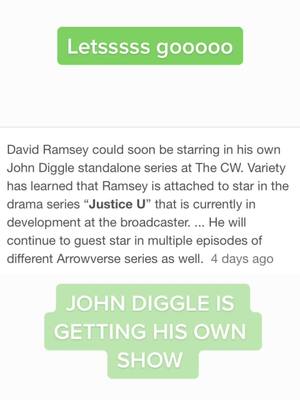 A post by @arrowverse_clipz on TikTok caption: It’s confirmed that John diggle is getting is own show! #fyp #foru #foryou #4u #fy #viral #xycba #arrowverse #arrow