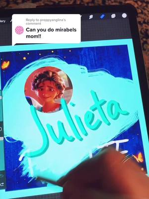 A post by @dugongschultz on TikTok caption: Reply to @preppyanglina  Julieta as a beautiful makeup palette 🫓💙 #encanto #julietamadrigal