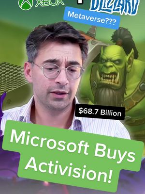 A post by @alex_moazed on TikTok caption: Huge #gaming deal between #microsoft and #activisionblizzard. Does #activision work for a #metaverse play? #gamingindustry #mba #tiktoknews #cashdeal