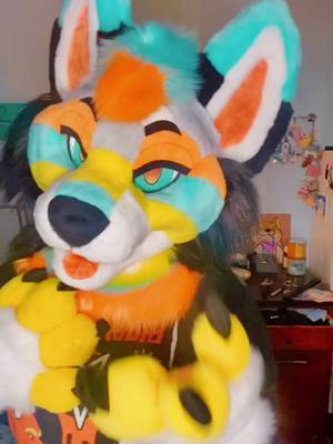 A post by @starpupstudio on TikTok caption: Vibing HARD to this song 🔥 #furryfandom #fursuiter #furrytiktok #fursuitersoftiktok #furry #furrycommunity