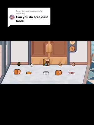 A post by @tocatime.bb on TikTok caption: Reply to @casareawesome  breakfast foods!! sorry i haven’t posted in soo long but i’m back! #tocaboca #tocafood #tocatok #tocasecret #greenscreenvideo